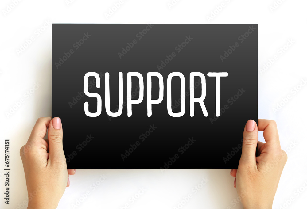 Support text on card, concept background Support text on card, concept background