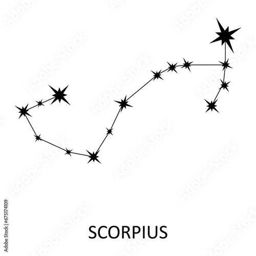 Scorpius  the zodiac constellation.Vector icon isolated on a white background.