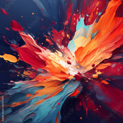 background abstraction red blue green orange colours colourful flower