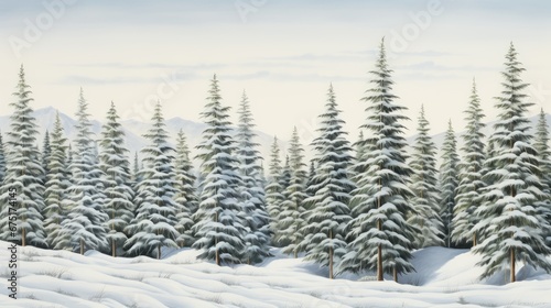 snow covered trees