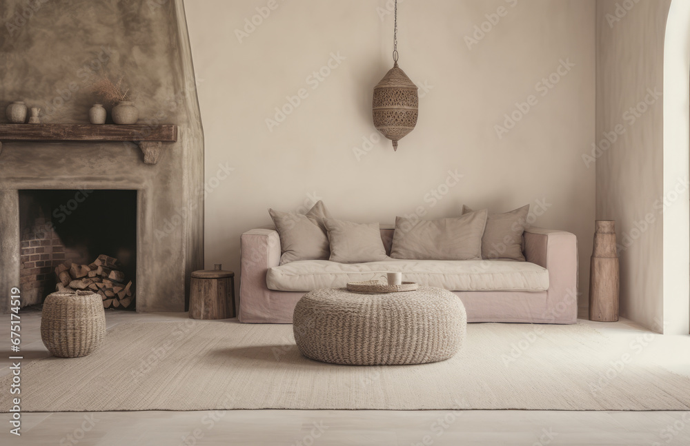 Obraz premium Basic living room interior composition with a sofa an minimal decoration