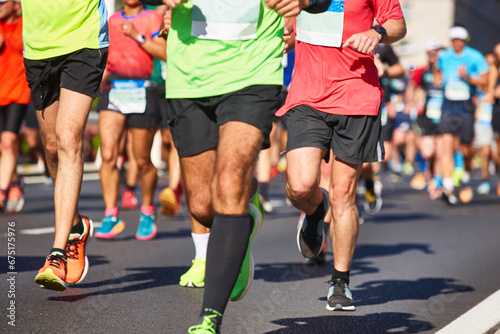 Runners on the street. Healthy lifestyle. Marathon. Athletics