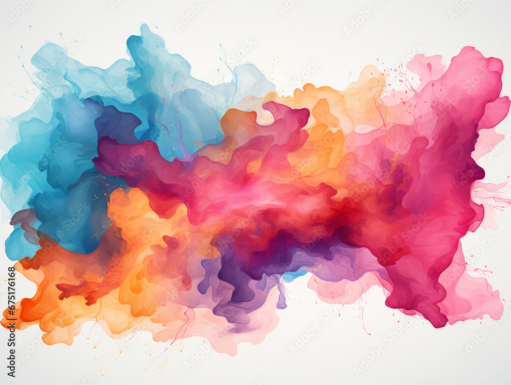 Smokey, watercolour and design with art, painting and decoration for texture, creative and background. Ai generated, banner and pattern with abstract fantasy and colours.