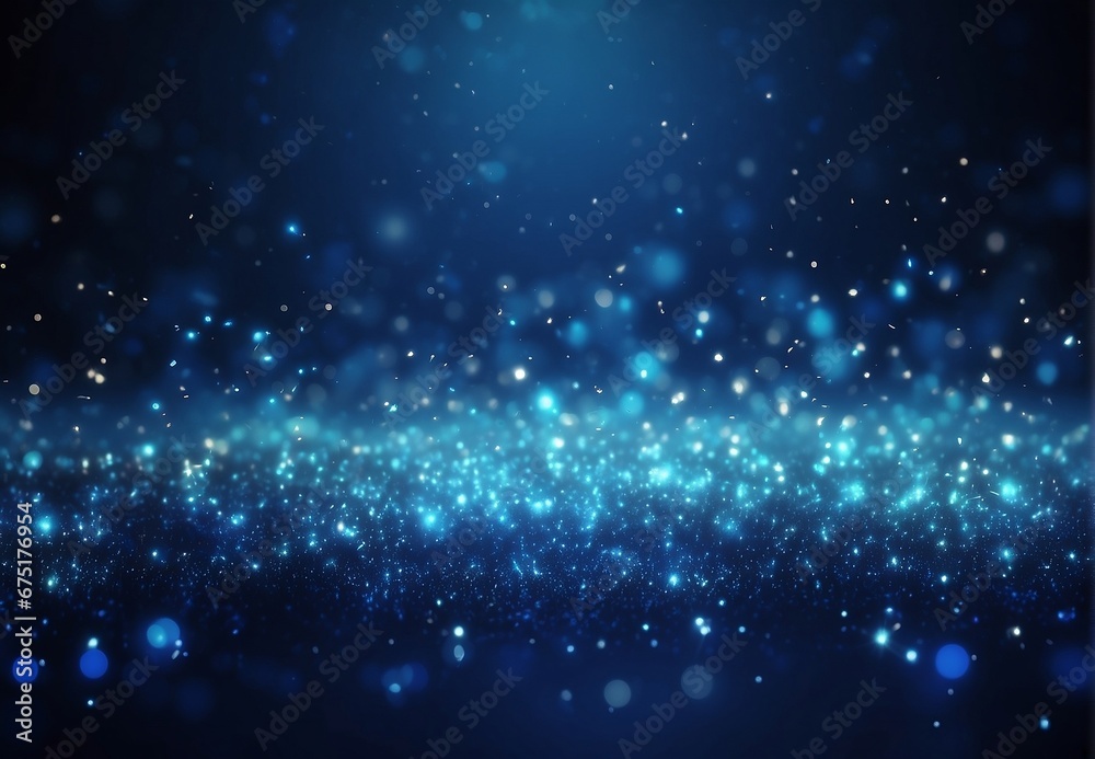 Mesmerizing Blue Glow Particle Abstract Bokeh Background