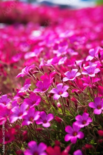 field with pink flowers 