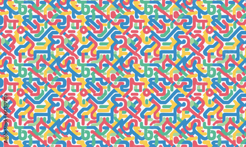 Creative abstract squiggle style drawing background, scribble wallpaper print, trendy design with basic shapes, Vector background, Pattern print for fabric, Background for Cloth print