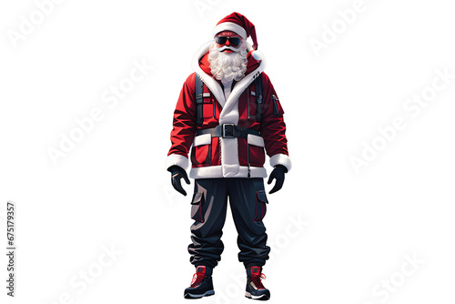 Santa Claus in Streetwear Attire (PNG 10800x7200)