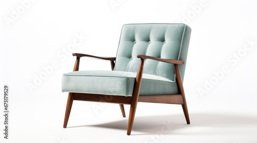 Closeup of mint lounge chair. Modern minimalist home living room interior. materials for furniture finishing
