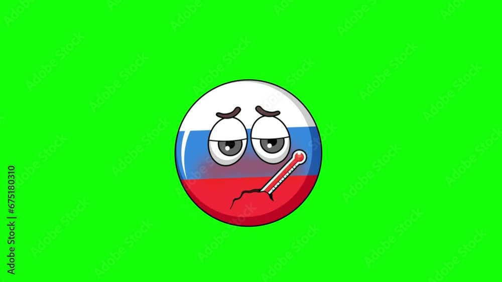 Fever animation of a russia flag cartoon, with a thermometer
Fever animation of a russia flag cartoon, with a thermometer