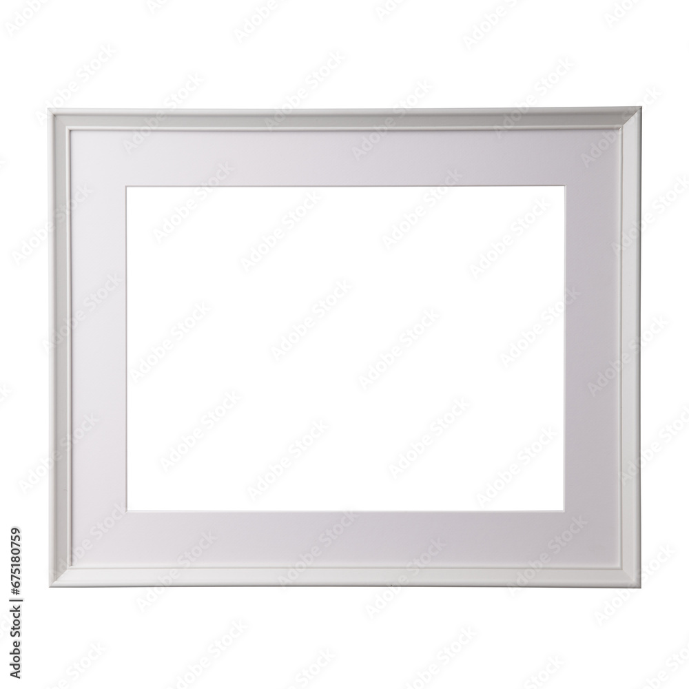 White blank picture frame, realistic horizontal picture frame. Empty white picture frame, mockup template isolated on white background. White blank picture frame, realistic horizontal picture frame. Empty white picture frame, mockup template isolated on white background.