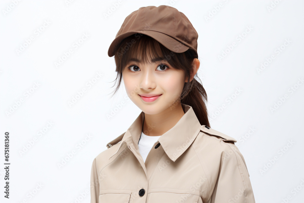 a woman in a hat and trench coat a woman in a hat and trench coat