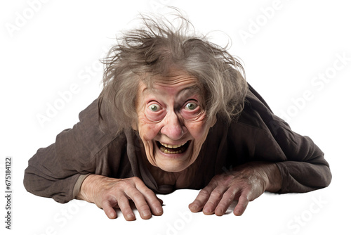 Confident Old Woman feeling trust Isolated on transparent background photo