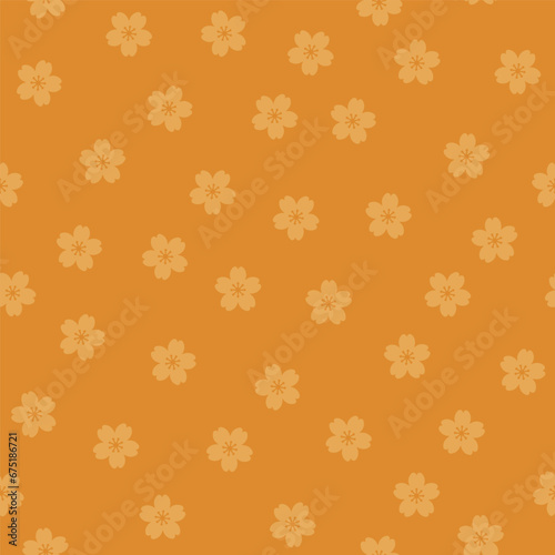 Beige seamless pattern with sakura flowers
