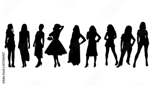 hand drawn silhouette of women