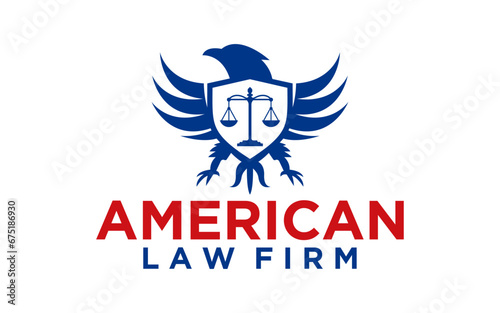 America law firm logo design. eagle firm, law, icon justice.