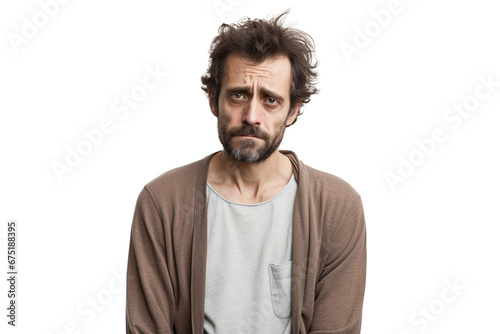Man Expressing Sorrow Isolated on transparent background