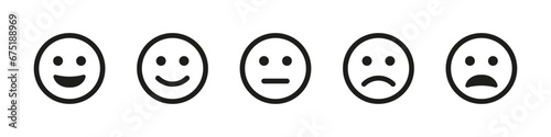 Feedback icon. Face feedback vector set. Quality service survey. We want your feedback photo