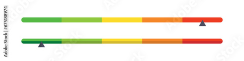 Meter gauge. Rating level. Measure chart vector set. Measurement performance.