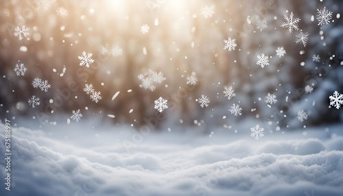 christmas background with snowflakes, generative AI © Aga Bak