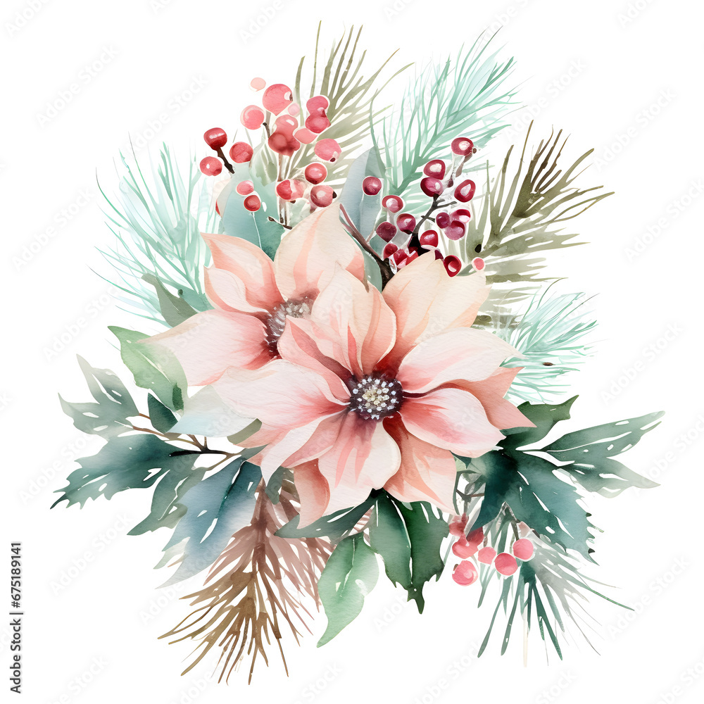 Christmas bouquet illustration