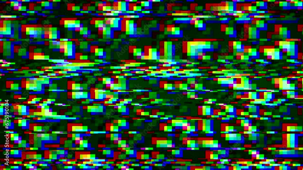Background with glitch shaking effect . Hacking a computer network. Distortion of the digital stream. Damaged signal of interface. Pixel dynamic motion design.