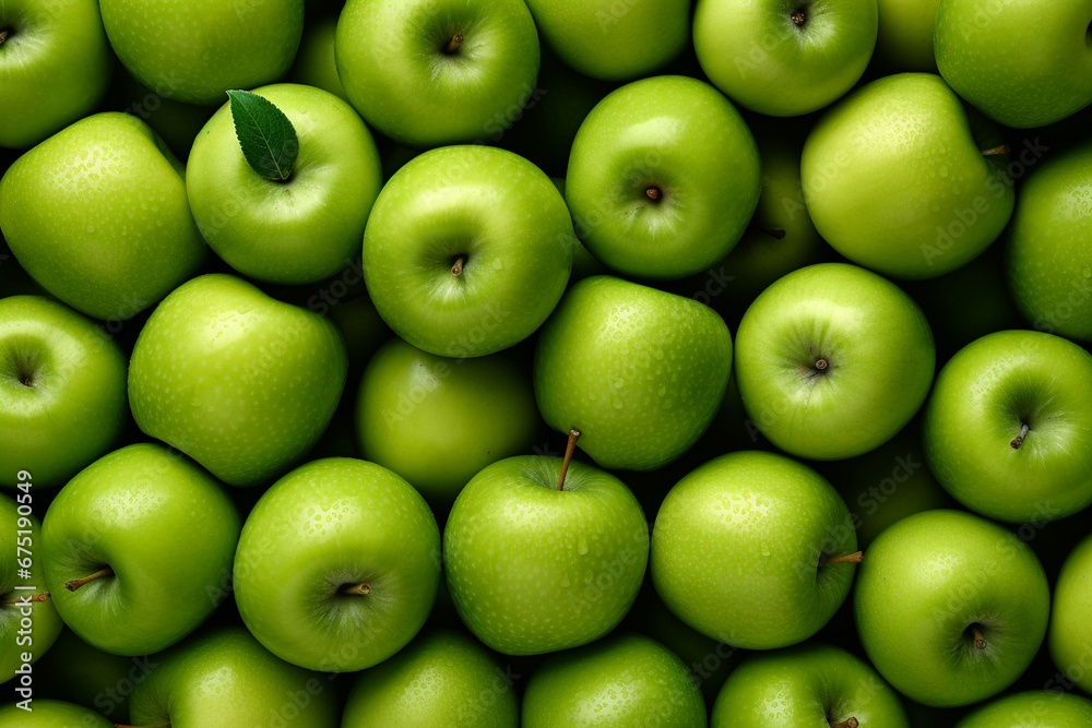Abundant Green Apples: Fresh Food Background Abundant Green Apples: Fresh Food Background