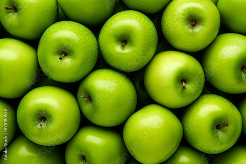 Abundant Green Apples: Fresh Food Background