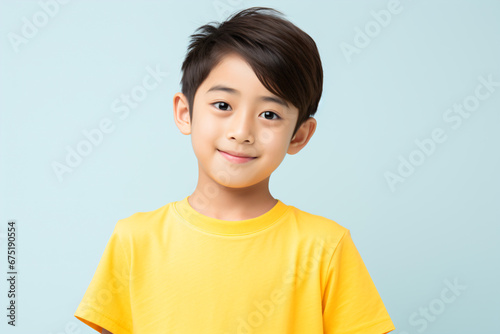 a young boy in a yellow shirt holding a toothbrush