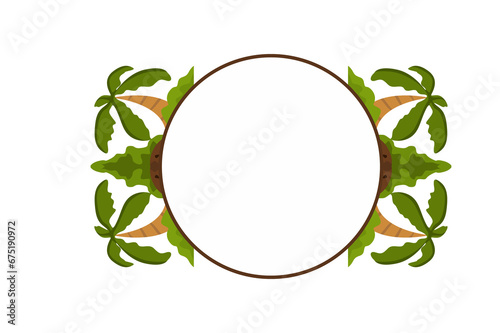 Palm Tree Ornament Border With Transparent Background