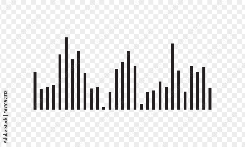 Black sound wave equalizer isolated Black sound wave equalizer isolated