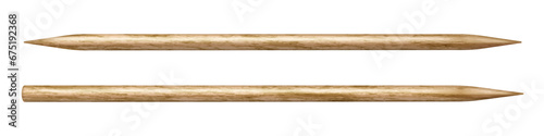 Wooden toothpicks isolated on white background. Realistic vector illustration of stick for teeth.