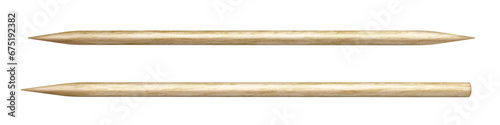 Wooden toothpicks isolated on white background. Realistic vector illustration of stick for teeth.