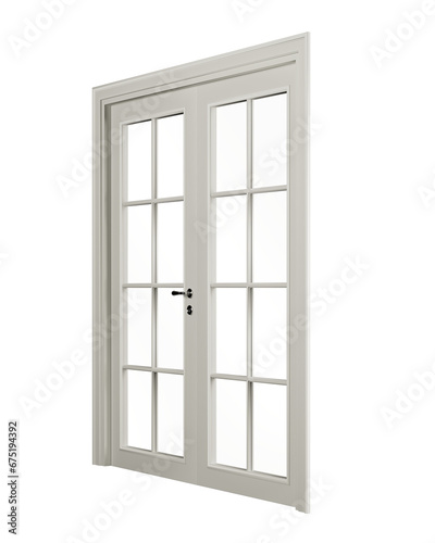 Modern window isolated or Wood window frame isolated. 