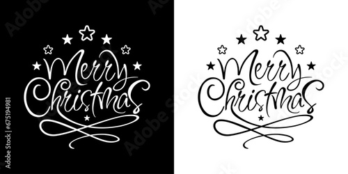Merry Christmas 2023. Typography. Vector logo  emblems  text lettering. Usable for banners  greeting cards  gifts etc.