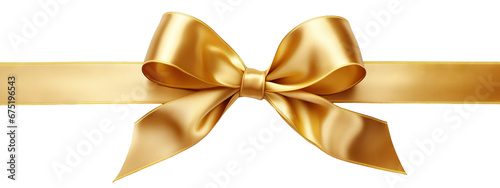 Golden ribbon and bow, cut out