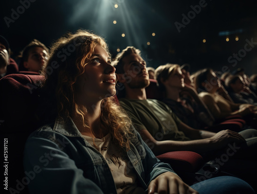 People in the cinema watching a movie