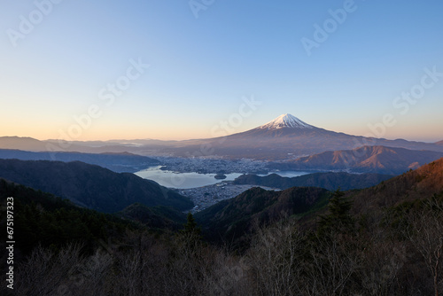 Mount Fuji view from shindo pass in the morning, yamanashi japan