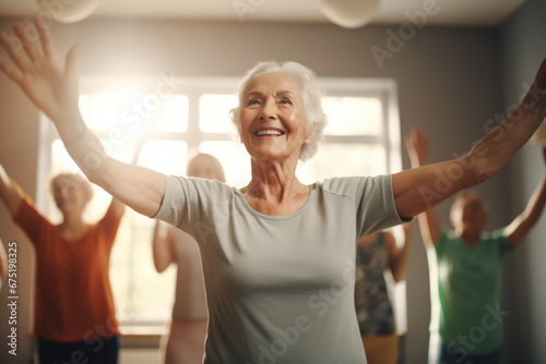old woman exercising