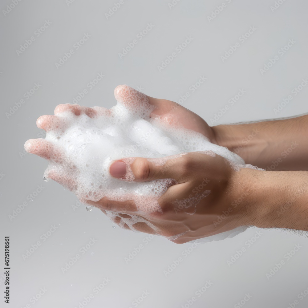 Person Washing Hands With Soap Person Washing Hands With Soap