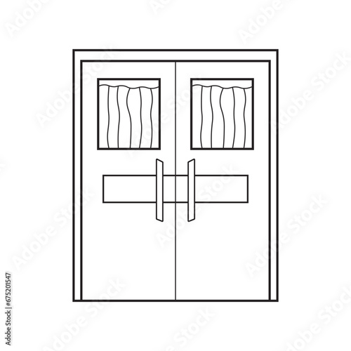 Hand drawn Kids drawing Vector illustration hospital surgery Isolated on White Background