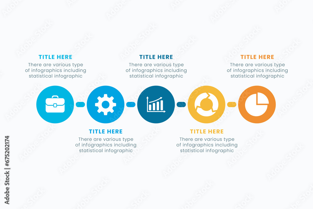 Presentation Business Circle Infographic Template With 5 Step Elements Vector Illustration
