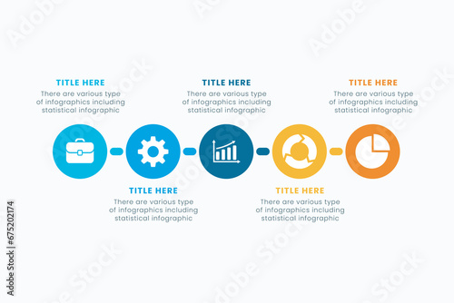 Presentation Business Circle Infographic Template With 5 Step Elements Vector Illustration
