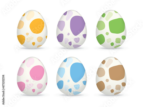 Set of eggs, dot patterns, polka dot vector.