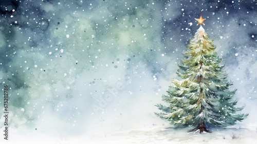 Christmas pine,  winter landscape, New Year © Mariya Surmacheva