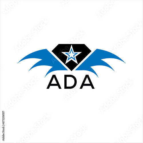 ADA letter logo. technology icon blue image on white background. ADA Monogram logo design for entrepreneur and business. ADA best icon.	
