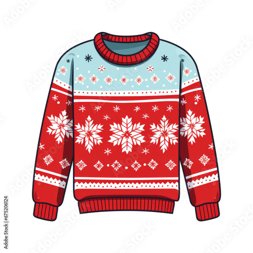 A christmas ugly jumper flat graphic illustration style