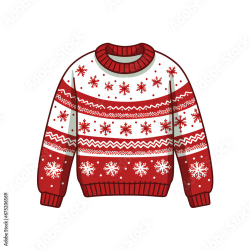 A christmas ugly jumper flat graphic illustration style © ink drop
