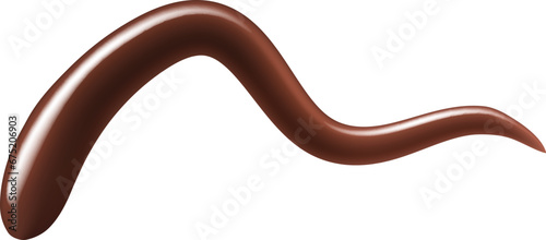 Chocolate sauce or syrup splash or swirl. Choco yogurt and hot cacao curly line, chocolate cocktail or cacao drink isolated 3d vector droplet. Sweet beverage realistic stain or zigzag shape swirl