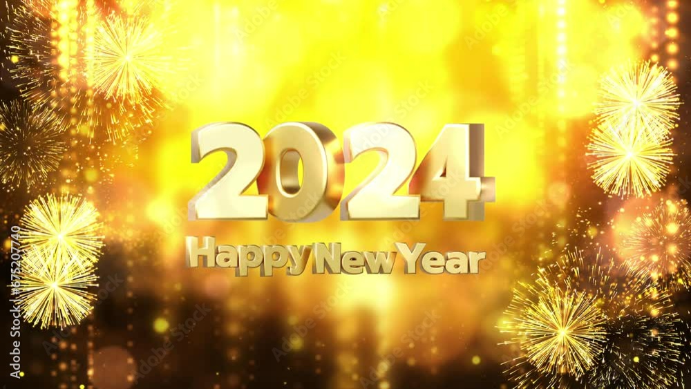 Fireworks celebration party Happy new year with bokeh lights glittering gold particles background. Abstract shining colourful event holiday festive concept. Fireworks celebration party Happy new year with bokeh lights glittering gold particles background. Abstract shining colourful event holiday festive concept.