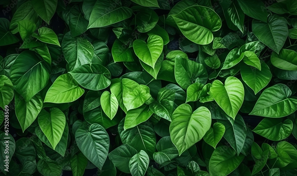 Natural leaves green plants using as spring or summer, Generative AI - obrazy, fototapety, plakaty 